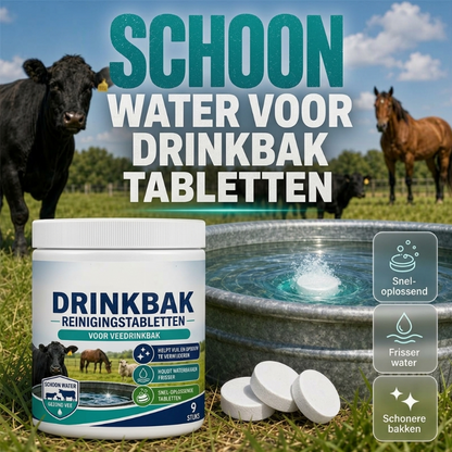 2+1 GRATIS – Sneloplossende Reinigingstabletten voor Veewaterreservoirs – Eenvoudige & Efficiënte Reiniging