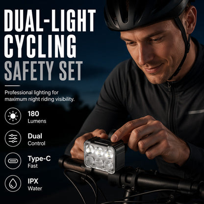 🚲 50% KORTING! Schokbestendige Fietstelefoonhouder + 6-LED Lampenset – 180 Lumen, Type-C Oplaadbaar & Waterdicht | Veilig Fietsen in het Donker 🛡️💪