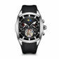 🕰️ Tonneau Herenhorloge met Skeleton Wijzerplaat | Chronograaf & Maanstand | Opvallend Design met Siliconen Band