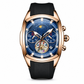 🕰️ Tonneau Herenhorloge met Skeleton Wijzerplaat | Chronograaf & Maanstand | Opvallend Design met Siliconen Band
