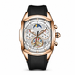 🕰️ Tonneau Herenhorloge met Skeleton Wijzerplaat | Chronograaf & Maanstand | Opvallend Design met Siliconen Band
