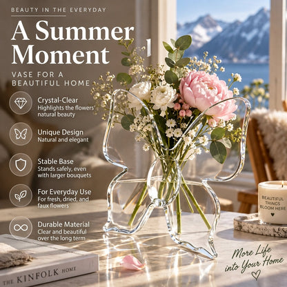 🦋 50% KORTING – Transparante Vlinder Vaas – Lichtgewicht & Elegant – Bijzondere Bloemendecoratie voor Thuis
