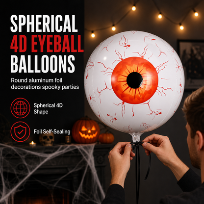 🎃 2+1 GRATIS! Reusachtige 22" 4D-Oogballonnen – Griezelige Halloween Versiering voor Huis & Tuin | Spookachtig Effect 👁️✨