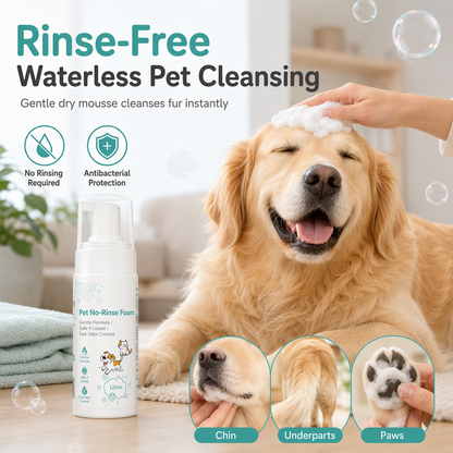 🐾 50% KORTING! Reinigingsmousse zonder Uitspoelen voor Katten & Honden – Eenvoudig in Gebruik | Zachte Formule ✨🛁
