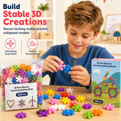 🏗️ Creatieve 3D Bouwblokken | Sneeuwvlokvormige Onderdelen voor Vrij Bouwen & Nieuwe Figuren | Voor Kinderen