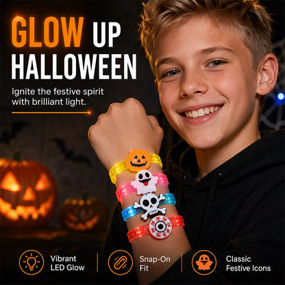 🎃 LED Halloween-Armband voor Kinderen | Lichtgevend Accessoire voor Feestjes & Halloween | Leuk voor Elke Halloween-Outfit