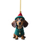 🐕 CHRISTMAS SALE – KOOP 2, KRIJG 1 GRATIS | Puppy Kerstornamenten | 5 Stuks per Set | Voor Kerstboom & Feestdecoratie
