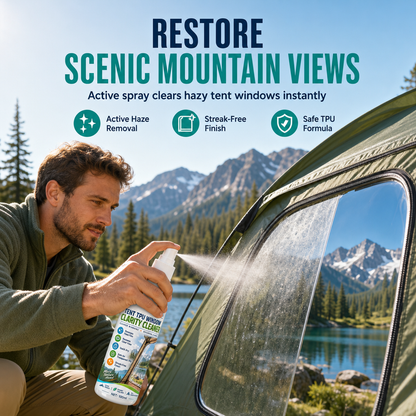 🏕️ Tent TPU Window Cleaner Spray – Verwijdert Vuil & Watervlekken voor Kristalhelder Uitzicht