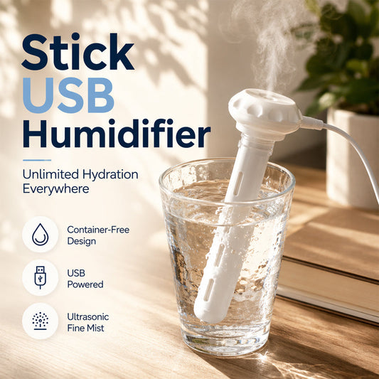 Draagbare USB Luchtbevochtiger – Werkt met Elk Waterreservoir – Voor Bureau, Auto & Nachtkastje – 50% KORTING