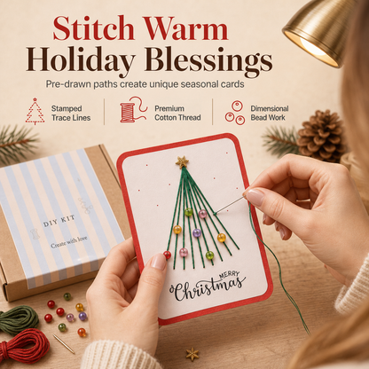 🎁 KOOP 2 SETS, KRIJG 1 SET GRATIS – Creatieve Kerstkaarten Set | Zelf Kerstgroeten Maken met een Persoonlijk Tintje