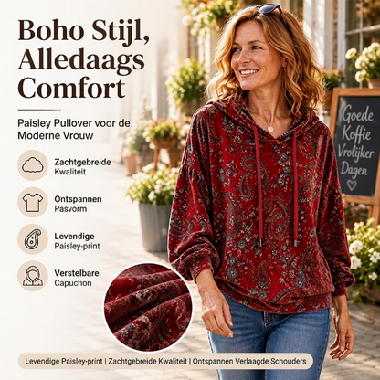 🌿 60% KORTING! Boho Hoodie met Paisleyprint & Verstelbare Capuchon – Boho-stijl voor Elke Dag | Comfortabel & Winddicht 🌧️✨