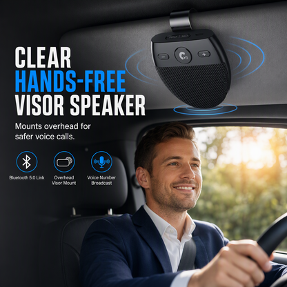 🚗🔊Bluetooth Handsfree Luidspreker voor de Auto – Met Automatische Inschakeling en Bevestiging aan de Zonneklep
