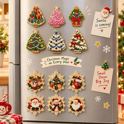 ✨🎄Kerstspecial: Koop 2 Sets, Krijg 1 Set Gratis – DIY Kerstmagneten met Acrylbord, Designs naar Keuze