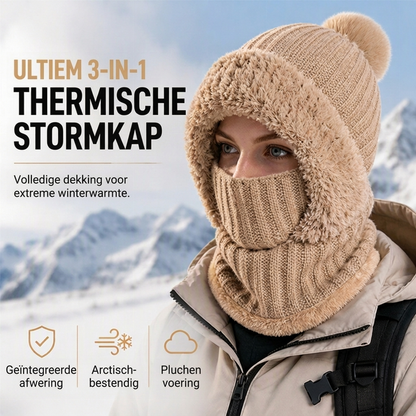 ❄️ 3-in-1 Wintermuts met Bivakmuts, Nekwarmer & Pluche Voering – Voor Fiets, Buiten & Koude Dagen | One Size, Verstelbaar 🧣✨