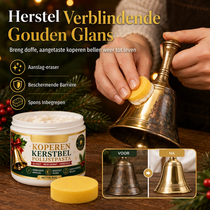 🎄 KERSTACTIE: KOOP 2, KRIJG 1 GRATIS – Messing- en Koperpoetscrème | Voor het Reinigen en Opfrissen van Kerstbellen en Metalen Kerstdecoratie
