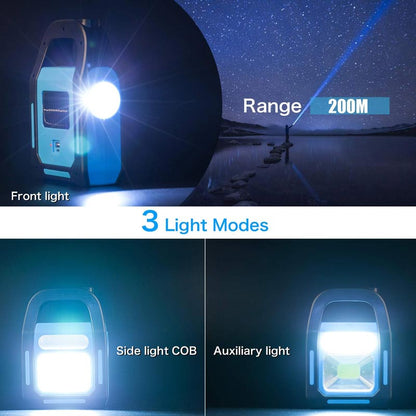 💡 Draagbare Solar COB Werk- en Noodlamp – 3 Lichtstanden, Solar/USB Oplaadbaar & IP44 Waterdicht | Voor Camping, Stroomuitval & Klussen | 50% KORTING! ✨