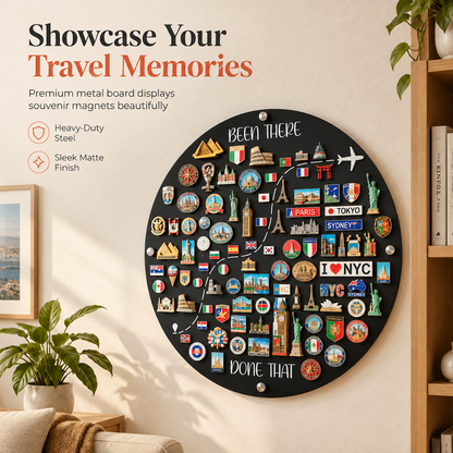 🎄 Reismagnetenbord met Print – Voor Souvenirmagneten & Foto‘s | Wanddecoratie & Perfect Cadeau | 60% KORTING! ✨