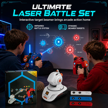 🎄 Kerstdeal: 60% KORTING! Lasergame Set met Projector – 2 Pistolen, Veilig Infrarood & Licht-/Geluidseffecten | Het Perfecte Feestdagencadeau 🎁
